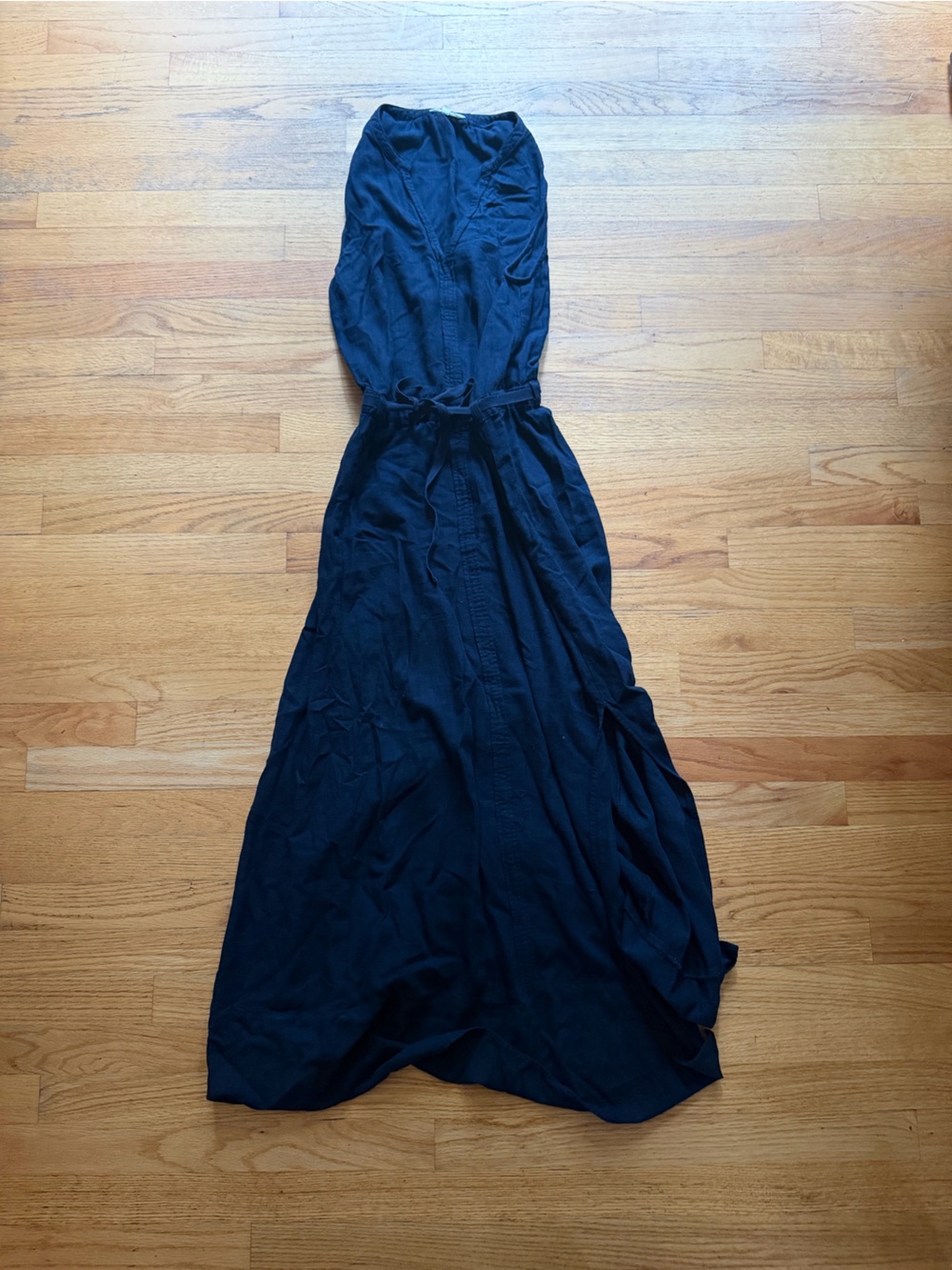 Splendid Navy Maxi Dress with Tie Waist